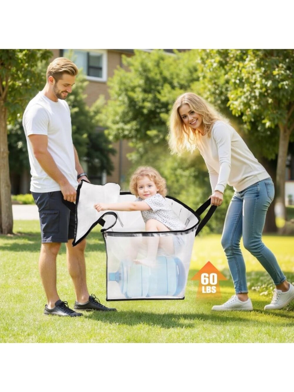 Extra Large Heavy Duty Storage Bags with Zippers & Handles - 8 Pack, 93L Tote - Picture 2 of 7